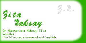 zita maksay business card